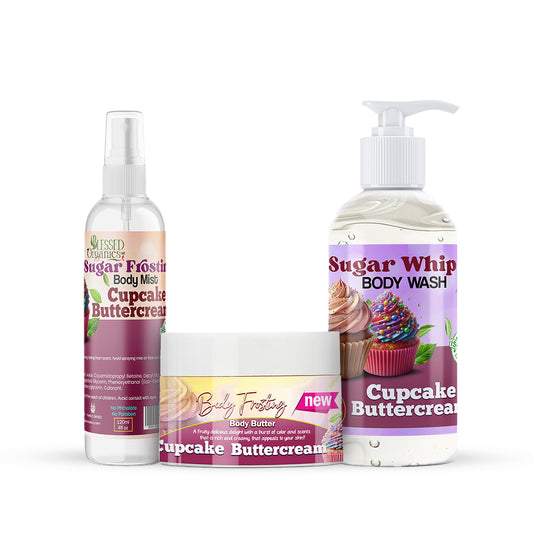 Cupcake Buttercream body set the creamy vanilla cake batter essence